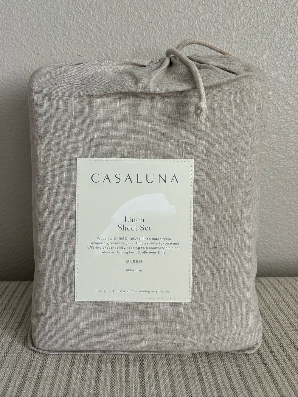 NWT Queen 100% Linen Sheet Set Natural - Casaluna